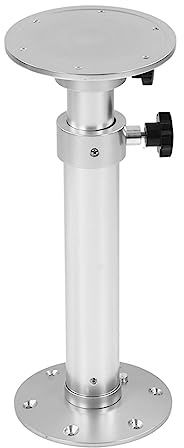 Xixian Adjustable Table Pedestal Leg 445-690mm, 360° Swivel Aluminum Base for RV Boat Yacht, Detachable Stand Kit