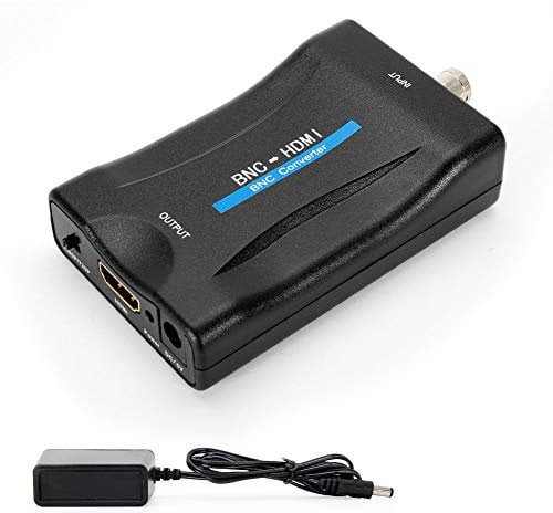MakeTheOne Conversor de BNC a HDMI, Convertidor Vídeo Adaptador por Seguridad Cámara CCTV Monitor con Interruptor de Salida HD 720P / 1080P