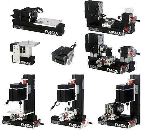 CGOLDENWALL Mini DIY Metall Drehmaschine 60 W 12000 U/min BigPower Mini 8 in 1 Drehmaschine Kit Didaktische Metall DIY Drehmaschine Kit für Studenten DIY Arbeiten Beste Geschenk für Kinder