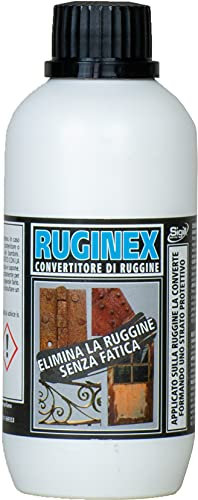 SIGILL, Ruginex, Convertitore di Ruggine, Composto Chimico in Emulsione Acquosa, Protegge e Previene di Riformarsi di Ossidazioni, Made in Italy, Flacone da 250 ml