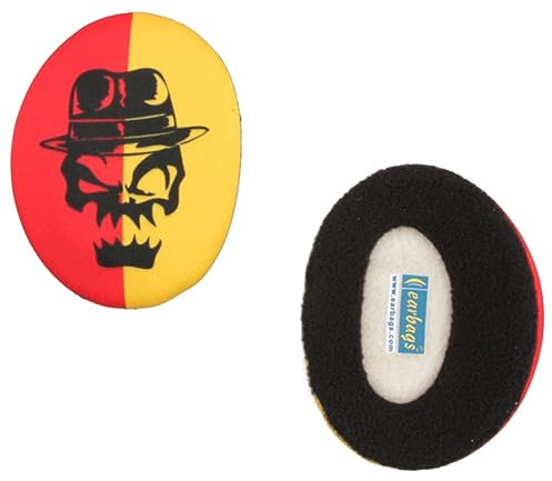 Earbags Ohrenwärmer Fashion, Tattoo Skull Rot Gelb, M
