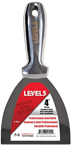 4 All Stainless Steel Joint Knife - LEVEL5 | Professional Grade Putty Blade, Premium Polished All-Metal, Precision Ground Edge, Ergonomic, Corrosion Resistant | 5-404