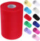 Longzhou Rouleau de Tulle, 100 mètres 15cm Bricolage décoration de Mariage Tulle Rouleau Bobine vêtements Tricot Tissu pour la Partie de Couture(Rouge)