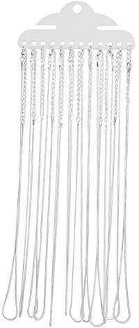 Halskette DIY Kette, 12 Stück 1,2 mm DIY Schlangenkette Halskette mit verlängerter Schwanzkette Schmuck Zubehör, versilberte Karabinerverschluss Link Kette Halsketten Schmuckherstellung