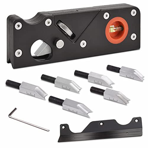 Pialla a smusso per la lavorazione del legno con bordo piano angolare per appiattimento, pialle angolari per legno, pialla manuale per smussatura manuale per tagliare i bordi del legno(con 7 coltelli)