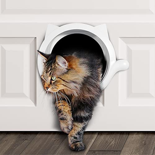 Lynx Katzendurchgang Innentür - Stilvolle Innentür mit Katzenklappe für Kleine bis große Katzen. Ohne Klappe. Für Kitty & Katzen bis zu 11KG