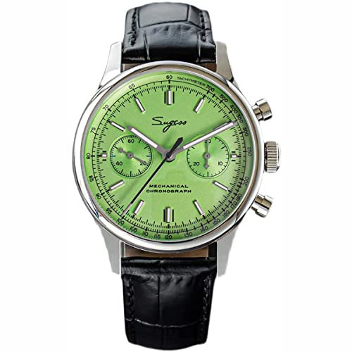 Seagull ST19 Chronograph Pilot Herrenuhren Retro Mode Handaufzug Uhr Saphirglas (Farbe 1), farbe 1, Chronograph