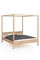 WOODLIVE DESIGN BY NATURE Himmelbett Sky, 180 x 200 cm Massivholzbett aus Kernbuche, geradliniges Bett aus massivem Holz, hochwertiges Doppelbett mit Himmel & Komforthöhe, Natur