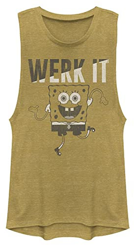 Nickelodeon Damen Werk It Hemd, Gold Heather, Mittel