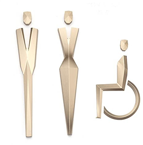 Toiletten-Türschilder, Toilettenschild für Männer und Frauen, Geometrie-Schild aus gebürstetem Aluminium, Umkleidekabinen-Schild, barrierefreies Kanalschild, für Hotel, Restaurant, Schulclub