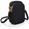 TSHAOUN mini tasche Handy Schultertasche Handytasche mit 3-lagiger Reißverschlusstasche Umhängetasche Nylon Kleine Crossbody Tasche Viele Fächer Münztasche mit Reißverschluss Schwarz (Black) (Black)