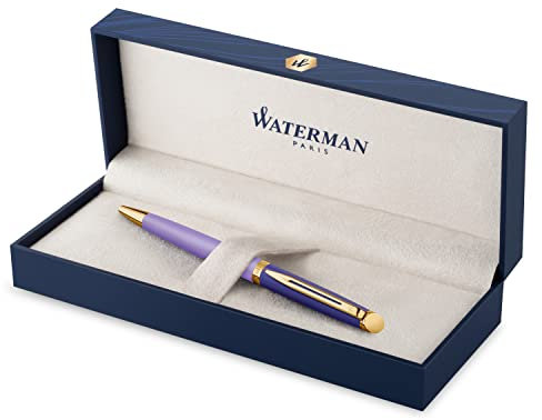 Waterman Hémisphère Kugelschreiber | Metall und violette Lackierung mit goldbeschichteten Zierteilen | Mittlere Spitze | Geschenkbox