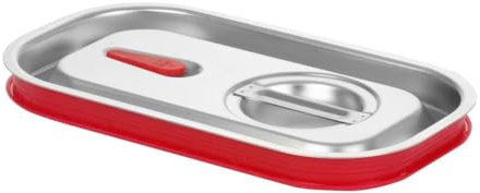 HENDI Gastronorm Deckel mit Silikonrand, luftdichte Passform, mit Vakuumablassventil, Temperaturbeständig von -40° bis 300°C, Geeignet für Backofen und Bain-maire, GN1/4, 265x162mm, Edelstahl