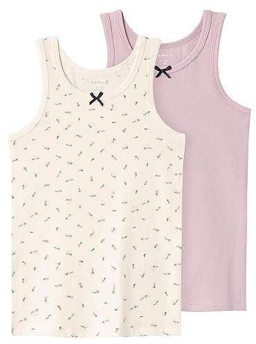 NAME IT Mädchen NMFTANK TOP 2P Buttercream FLORAL NOOS Unterhemden, 92