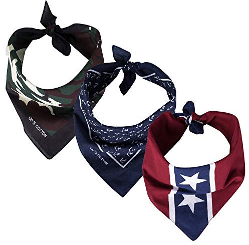 ROCK DADDY Estd 2000 ROCK HARD CLOTHING 3er Bandana Set 55cm x 55cm Halstuch (Set 18)