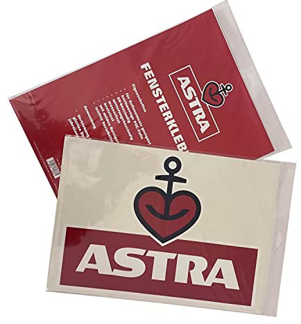 ASTRA Bier Folienkleber Fensterkleber für Innen- und Außen, UV-beständig, 3-farbig, formgegstanzt