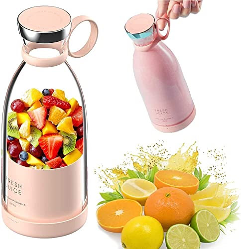 Freshjuice-Portable Mini Blender, Personal Size Blender for Shakes and Smoothies, Fresh Juice Mini Fast Portable Blender for Home, Travel, Office, Gym (Color : Pink)