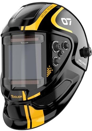 TOOLIOM Large Viewing 3.94x3.66 Welding Helmet True Color Auto Darkening Welding Mask Solar Powered Shade 4/5-9/9-13 Welder Helmet for TIG MIG Stick Cut Grind