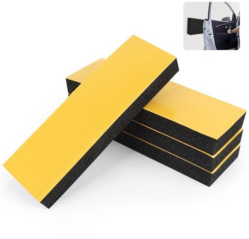 RISVOWO Mousse Protection Garage, 4 PièCes Protection Portiere Voiture, Protection Murale pour Le Garage Autocollante 30X10X3cm, Plaque Mousse pour La Protection Mur de Voiture Et de Garage, Noir