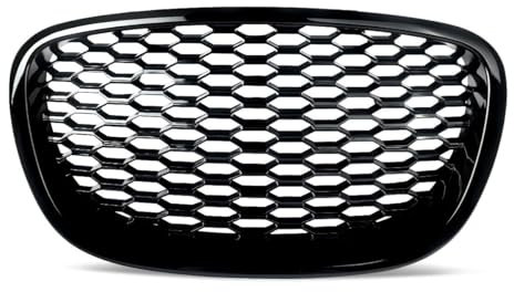 SHLPDFM Griglia del Radiatore Anteriore Sportiva a Nido d'Ape Senza Emblema per Seat Leon 1P Altea 5P Toledo -09 (Finitura Nera Lucida)