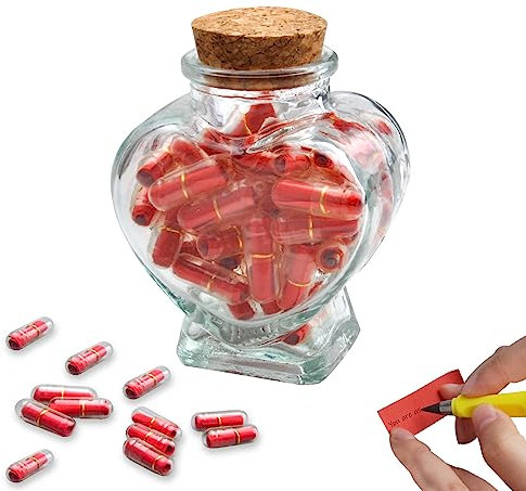 HENGBIRD 50PCS Love Capsule Letters,Message Pills -Romantic Boyfriend Gifts, Cute Anniversary, Birthday, Valentines Gift for Boyfriend/Girlfriend, Emotional Love Letter, Paper Message in a Bottle