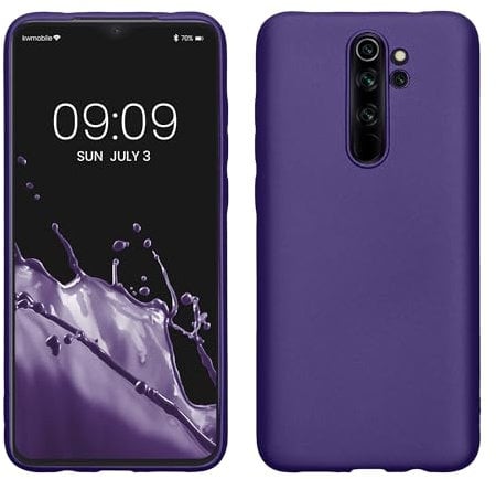 kwmobile Case kompatibel mit Xiaomi Redmi Note 8 Pro Hülle - Schutzhülle aus Silikon metallisch schimmernd - Handyhülle Metallic Blauviolett