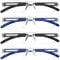 COJWIS 4er-Pack Rahmenlose Lesebrille für Damen und Herren Leicht und Bequem Anti Blaulicht Lesehilfe /TR90 Brille (2 Schwarz 2 Blau, 1.00, multiplier_x)