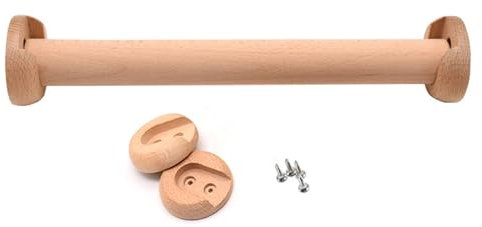 1 Stück Rund Schrankrohr in Holz Stabile Kleiderstange Schrank Kleiderbügelstange Nischenstange mit 2 Stück Stangen-Befestigungen, Garderoben-Stange der Kleiderbügel (Color : D2cm/0.78IN, Size : L 1