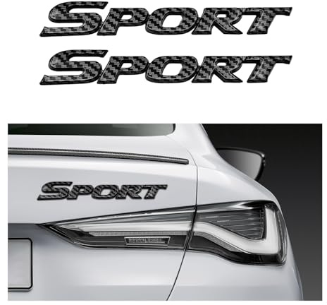 Dickno 2 x Sport-Edition-Emblem-Auto-Aufkleber, 3D-Metall-Auto-Kotflügel-Aufkleber, personalisierbar mit starkem Klebstoff, Fahrzeugdekor-Zubehör für Auto, SUV (Kohlefaser)