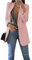 BOFETA Femmes Revers Costume Couleur Unie Casual Manches Longues Bureau Veste avec Poches élégant Cardigan Business Shirt Couleur Rose XL