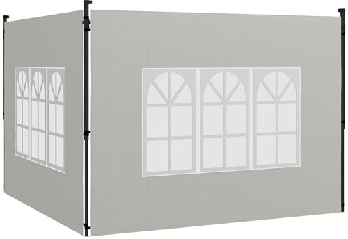 Outsunny Set 2 Pareti Laterali per Gazebo 3x3 m e 3x6 m, in PE Bianco