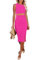 AUSELILY Vestido de Verano para Mujer Vestido Ajustado con Corte Ajustado Vestido Tankini Ligero con Abertura Rosa Rojo S