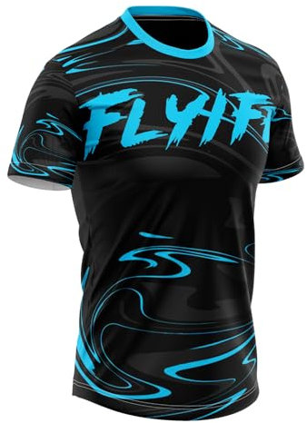 FLYIFE Herren Mountainbike MTB Top Kurzarm Atmungsaktiv Bequem Weich Feuchtigkeitstransport Radtrikot，Funktionsshirt Schnell Trocknen Stoff Fahrradtrikot für Radsport Outdoor Sport (M,P7)