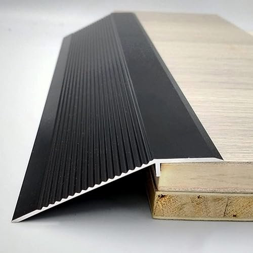 TONZN Übergangsschwelle für Boden aus Metall, Schutz für Teppichkanten, von Holz/Teppich zu Fliesenboden, für die Übergänge zwischen 10 m (schwarz)