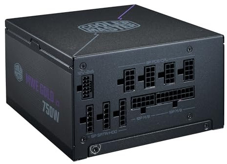 Cooler Master MWE Gold 750 V3 ATX 3.1 Fuente Modular Completa, 750 W, 80+ eficiencia Dorada, 90° 12VHPWR|450W PCIe 5.1, condensadores japoneses, Modo Cero RPM, Cubierta de Ventilador Hexagonal, 10