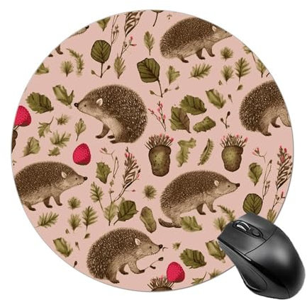 Mauspad, Igel-Druck, rund, niedlich, lustiges Mauspad für Laptop, Gaming, Heimbüro, Dekoration, Schreibtischzubehör, Schreibtischunterlage