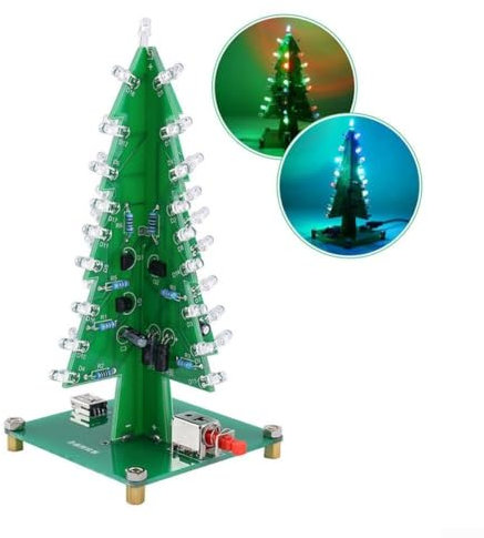 Drei Leiterplatten, 36 LEDs blinkender Weihnachtsbaum, DIY Elektronik (7 Farben)