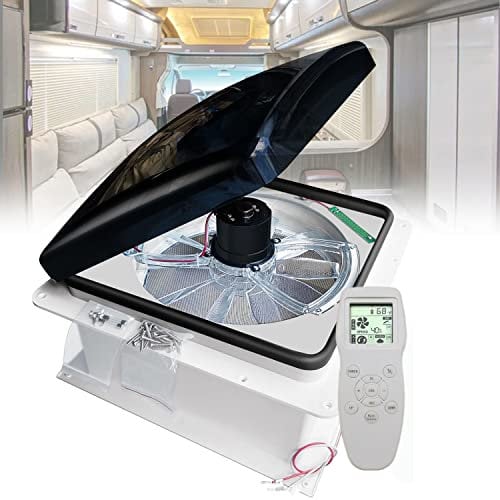 12V Motorhome Vent Fan with Remote Control | RV Roof Fan Skylight | Dual Mode Air Inlet Outlet | 10 Gears Wind Speed Adjustment