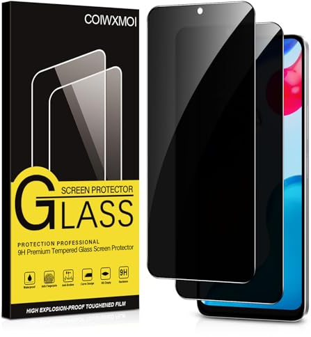 Coiwxmoi Protector Pantalla Privacidad para Xiaomi Redmi Note 11/Note 11S Cristal Vidrio Templado Antiespia 9H Dureza Anti-Arañazos Anti Espía Protectora Película Sin Burbujas Privacy,2 Piezas