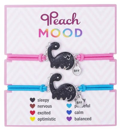 KEQAR Stimmungsarmband Jungen Dino, Kinder Dinosaurier Freundschaftsarmband, Farbwechsel Armband für Kinder, Geschenk zum Kindergeburtstag