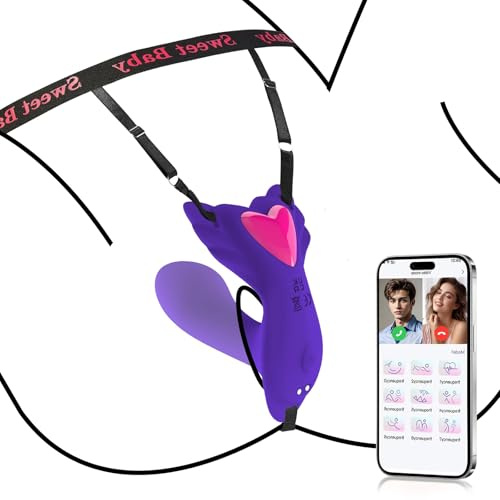 Vibrator für Frauen mit 10 Modi Butterfly Diloschwanz Auflegevibrator Tragbar G Punkt Klitorisstimulation Vibration für Frauen Sexspielzeug für die Paare mit Elastischem Gürtel LZYLWC
