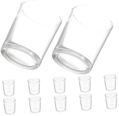 KOMBIUDA 12pcs Transparent Mini Glass Shot Glasses Ergonomic Small Wine Cups for White Wine Beer and Spirits Tasting Elegant for Home and Party Use