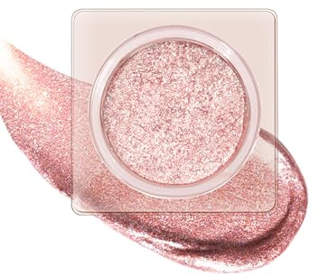Glitzer Lidschatten,Pink Rose Creme Eyeshadow& Highlighter für Frauen | Rosa Rose Hochpigmentiert Eye Shadow Gel, Long Lasting & Wasserfest, Perlen Feine Textur, Metallisch Schimmernde Augen-Makeup