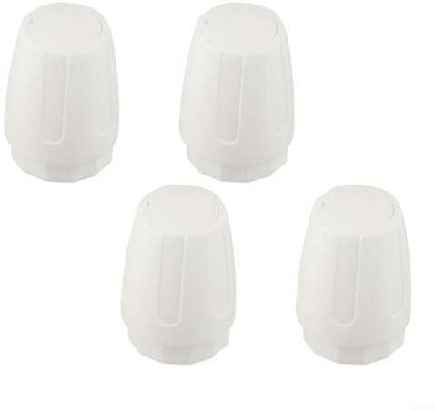 Radiator Cap White Plastic, Radiator Knob Replacement M30x1.5 Thread End Cap For Floor Heating Manifold Central Heating Systems(4PCS Long)