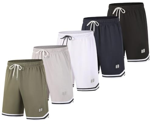 fovdtaa Herren-Sport-Shorts, Sport-Shorts, schnelltrocknend, für Fitnessstudio, Laufen, Fitness, Workout, Shorts mit Taschen und elastischem Bund