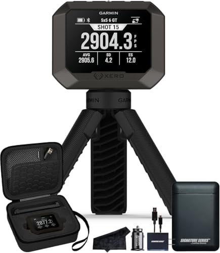 Garmin Xero C2 Ballistic Chronograph | Compact Reliable Chronograph Tracks Up to 10 Shots Per Second, Instant Readings from 100-5000 FPS with Tripod and Signature Series Case Bundle