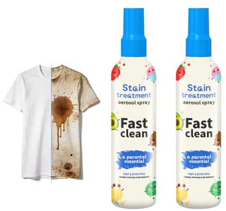 Stain Remover Spray for Clothes 200ml,2PCS,Fabric Stains Remover,Powerful Stain Treater Spray,Safe on Whites and Colors,Effective on Grease,Sweat,Ink,Wine