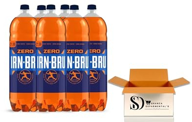 IRN-BRU Zero Sugar Sparkling Soft Drink – 6 x 2L Bulk Case – The Iconic No Sugar Scottish Soda – Maximum Taste, Zero Calories – Large Family Size Bottles