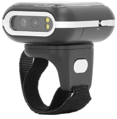 Cryfokt Kabelloser Bluetooth-Ring-Barcode-Scanner, 2D-Code-Leser, Tragbarer Fingerscanner für Einzelhandel und Logistik mit Langer Akkulaufzeit