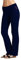 Active USA Regular Leg Stretch Cotton Fold Over Workout Yoga Pants - Blau - Klein